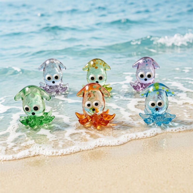 Aquarium Fish Japan - Japanese Cute Mini Glass Squid Figurine