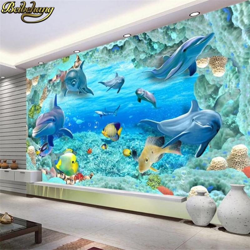 beibehang Custom 3D Mural Wall - Aquarium Fish Live Wallpaper 评论和价格