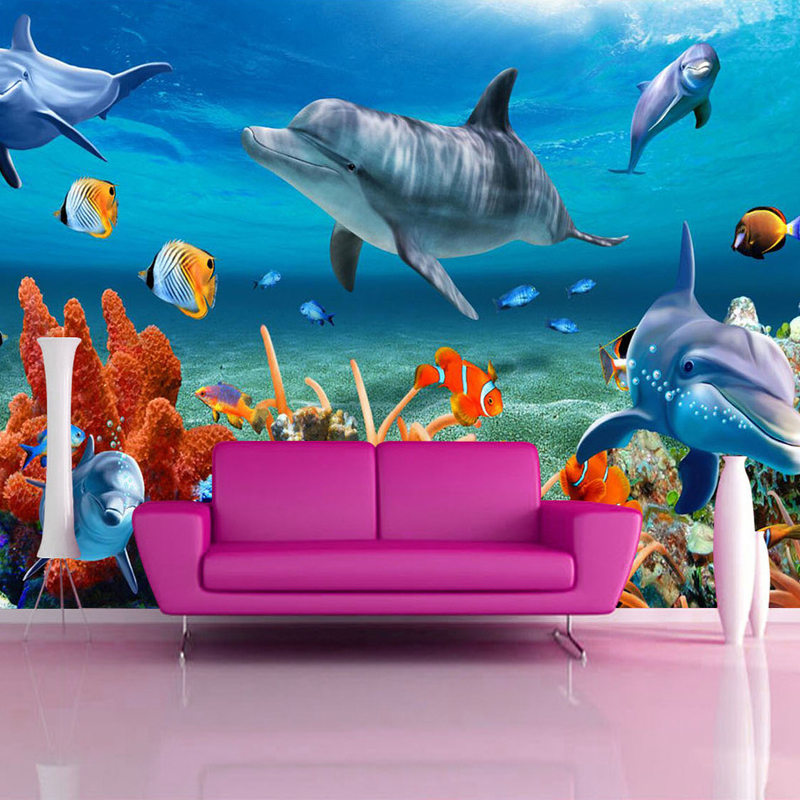 beibehang Custom 3D Mural Wall - Aquarium Fish Live Wallpaper 评论和价格