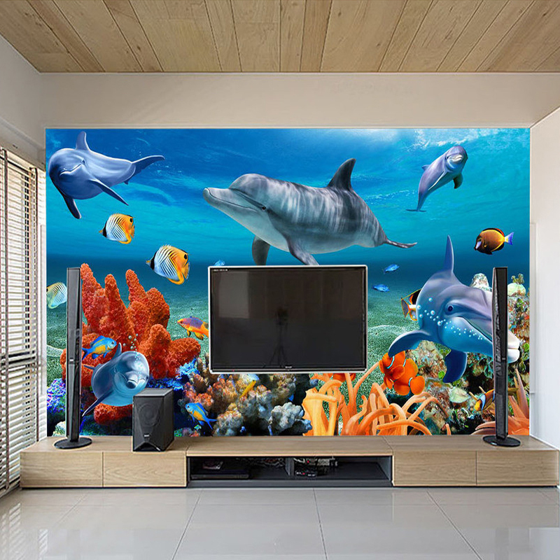 beibehang Custom 3D Mural Wall - Aquarium Fish Live Wallpaper 评论和价格