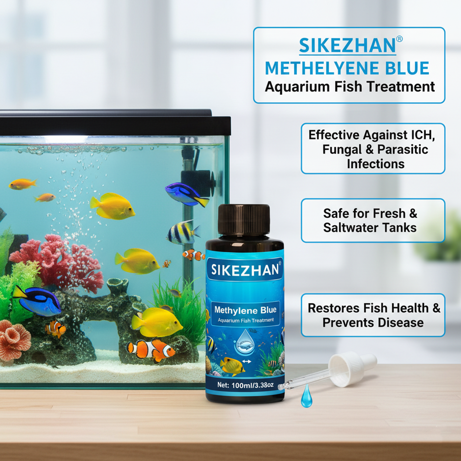 Methylene Blue Solution Aquari - Aquarium Fish Medicine 评论和价格