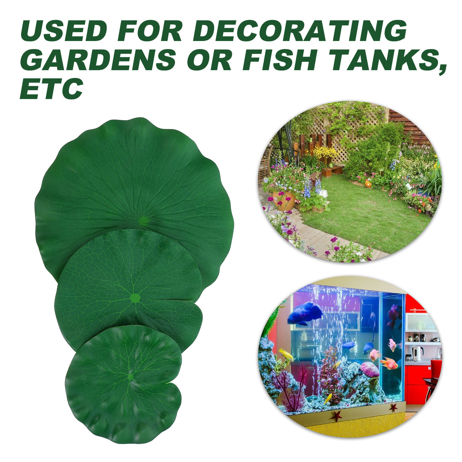 15Pcs Artificial Lotus Leaves  - Aquarium Fish In Pond 评论和价格