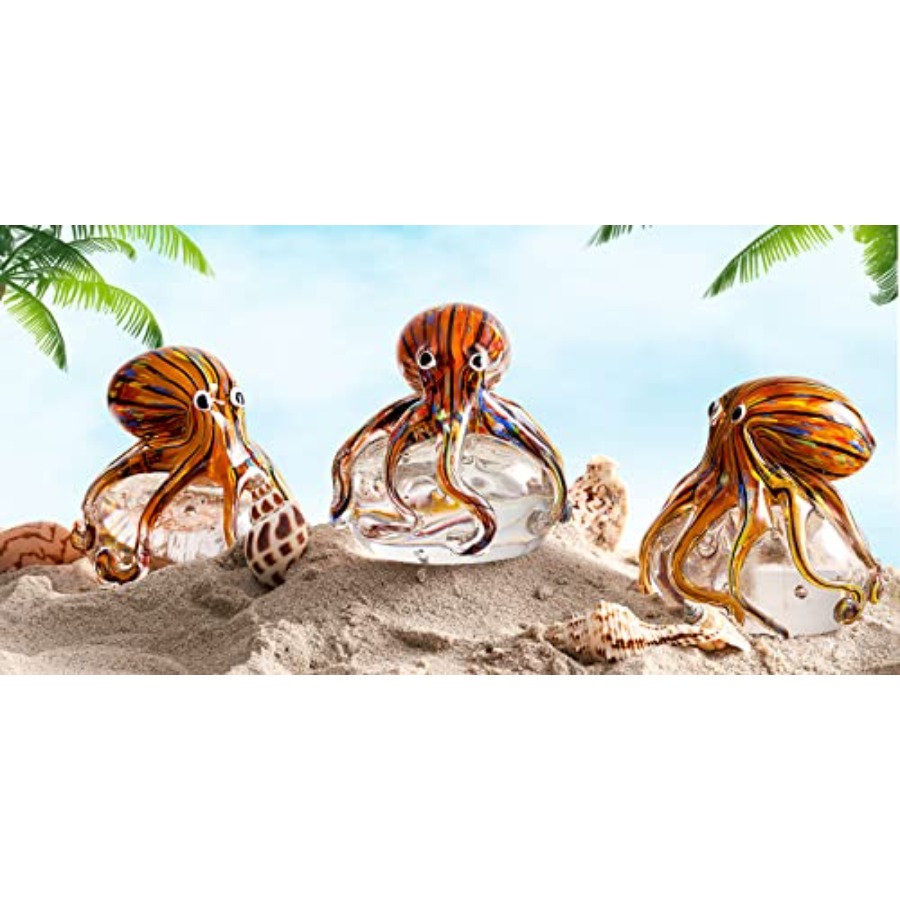 Hand Blown Glass Octopus Figur - Aquarium Fish Japan 评论和价格