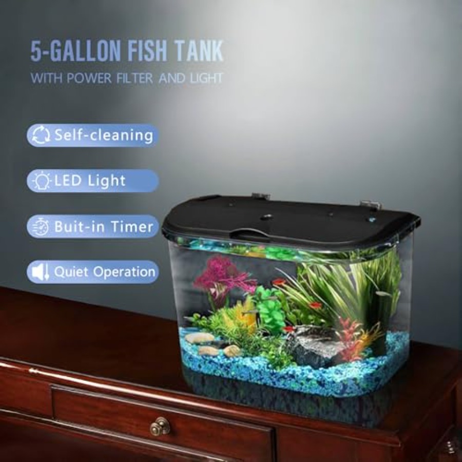 5-Gallon Aquarium Kit with LED - Aquarium Fish Variety 评论和价格