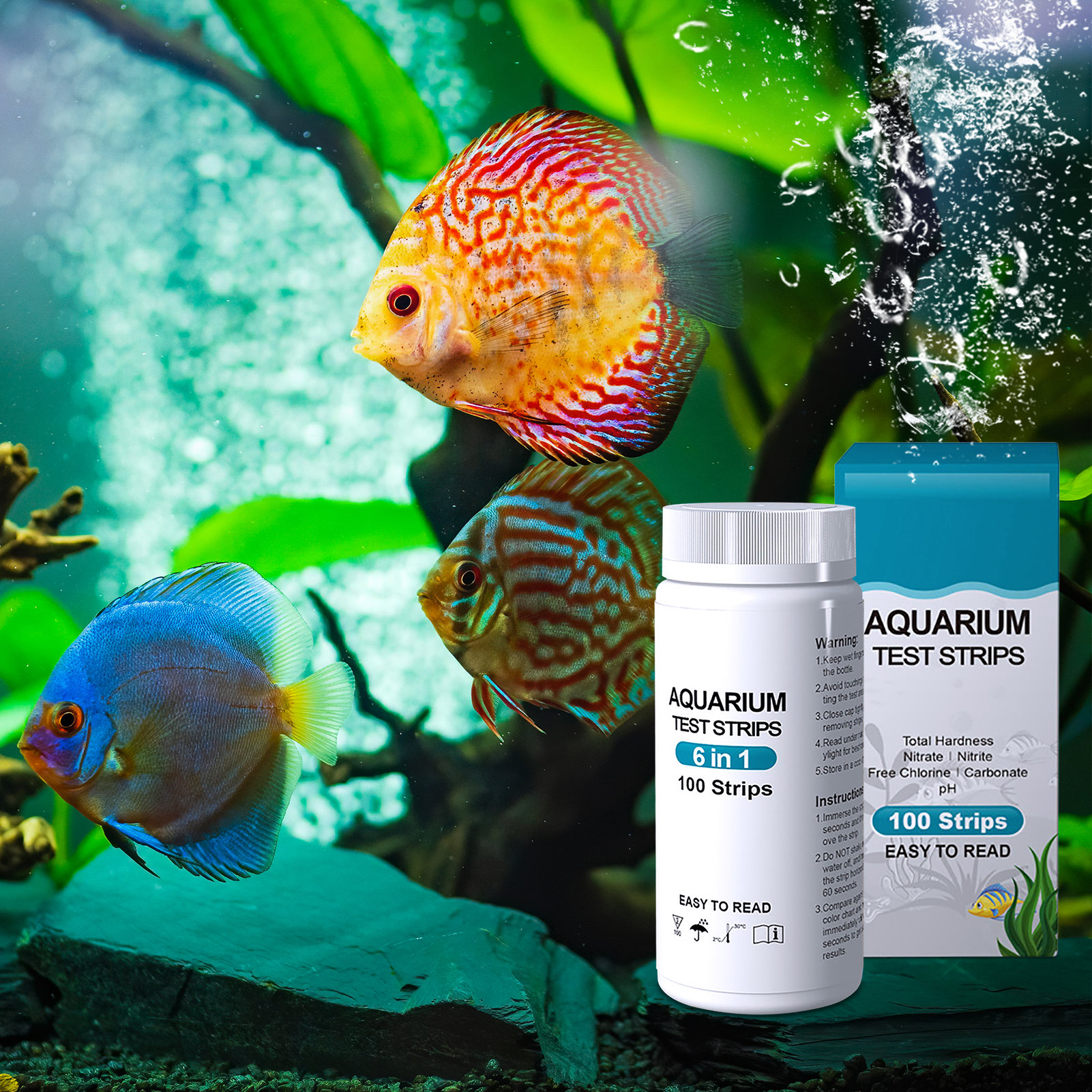 100pcs 6-in-1 Water Quality Te - Aquarium Fish In Pond 评论和价格
