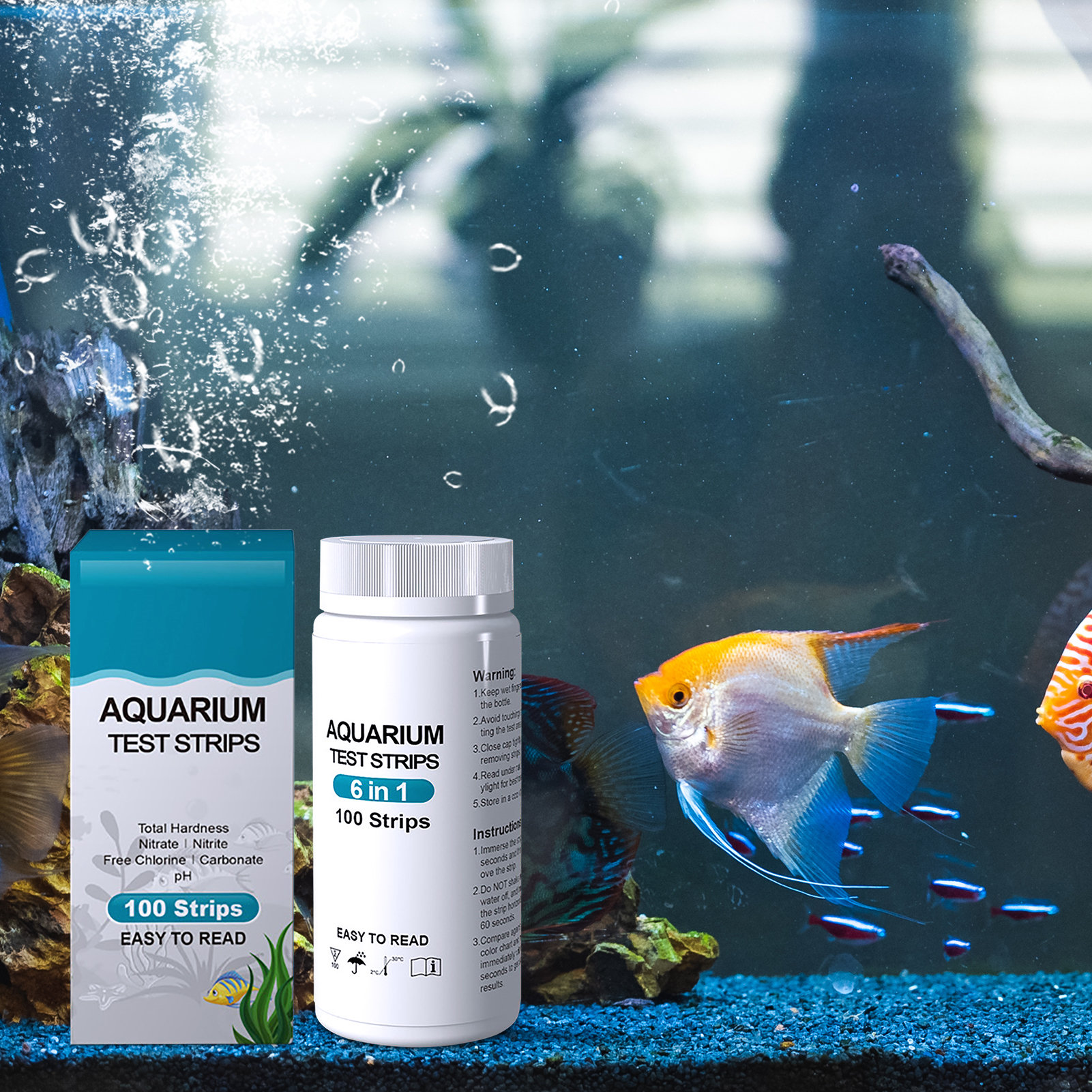 100pcs 6-in-1 Water Quality Te - Aquarium Fish In Pond 评论和价格