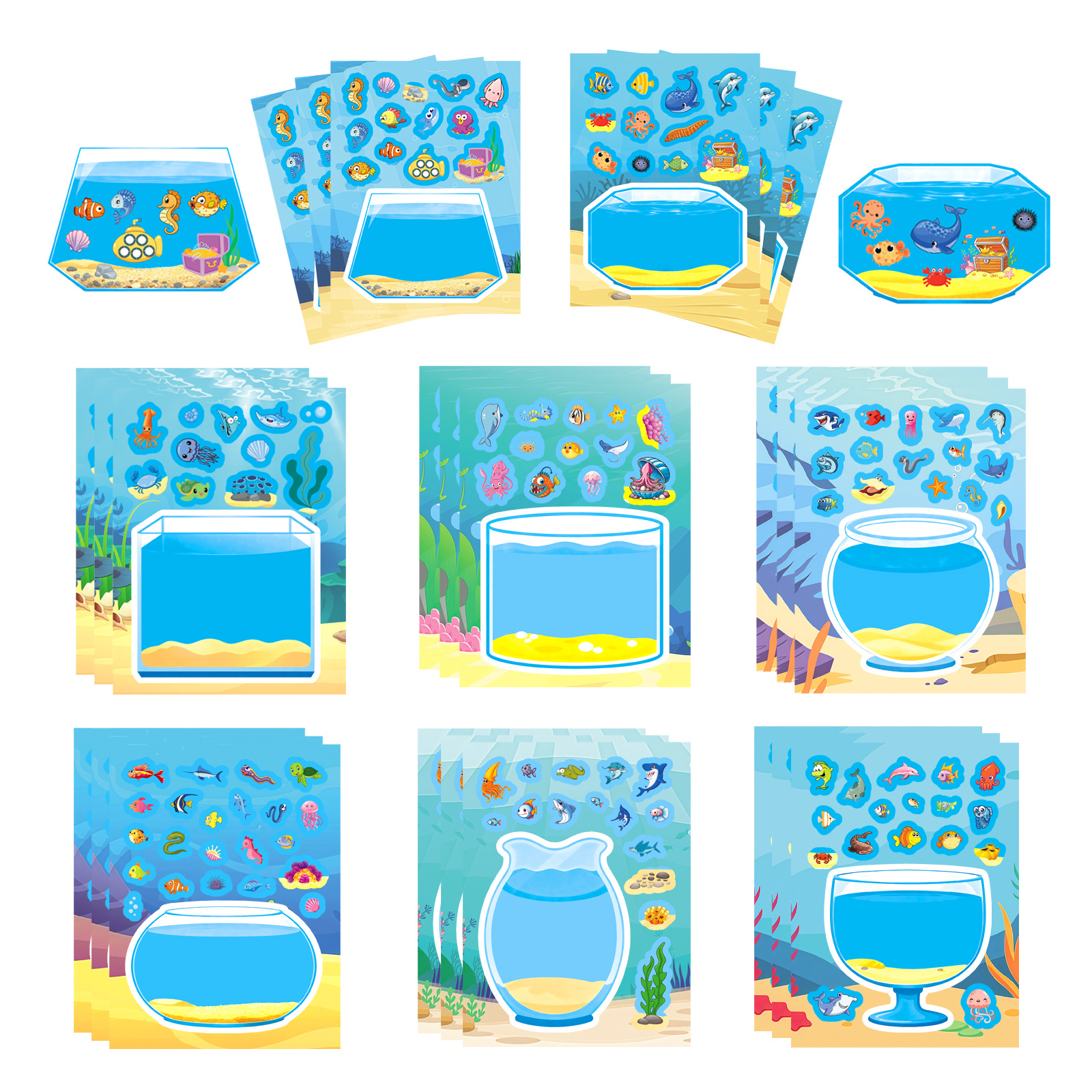 8Sheets Funny Cartoon Lucky Fi - Aquarium Fish Cichlid 评论和价格