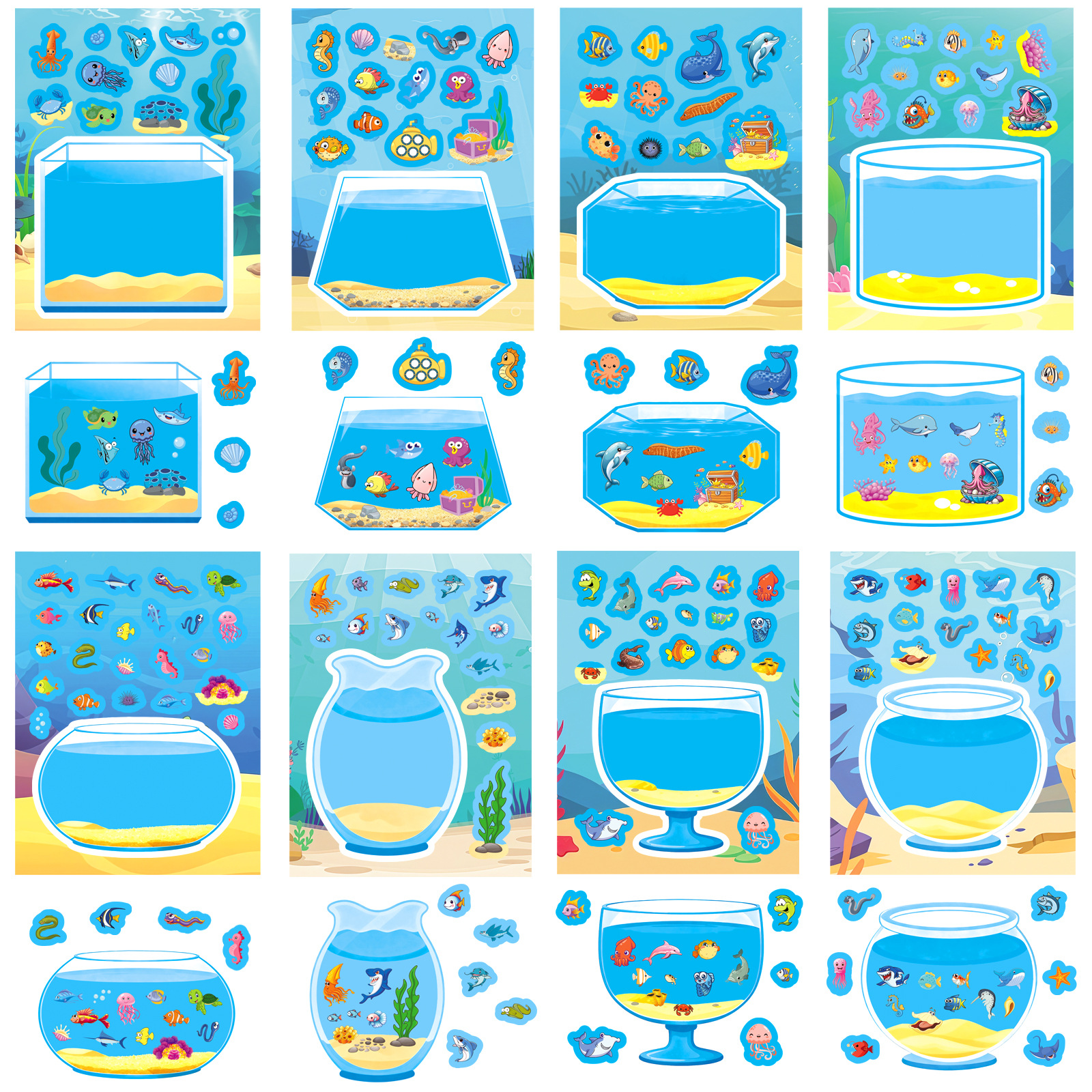 8Sheets Funny Cartoon Lucky Fi - Aquarium Fish Cichlid 评论和价格