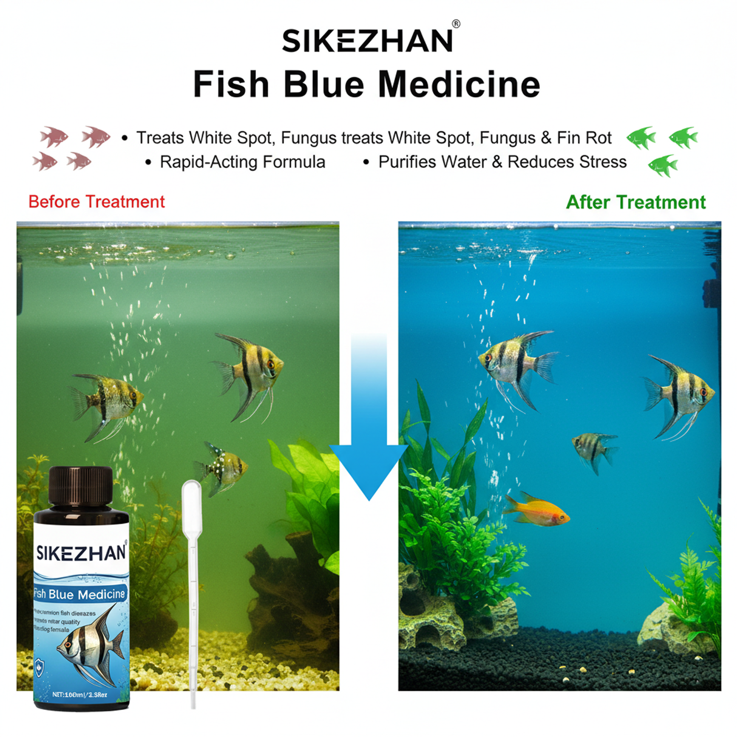 500ml Methylene Blue Solution  - Aquarium Fish Medicine 评论和价格