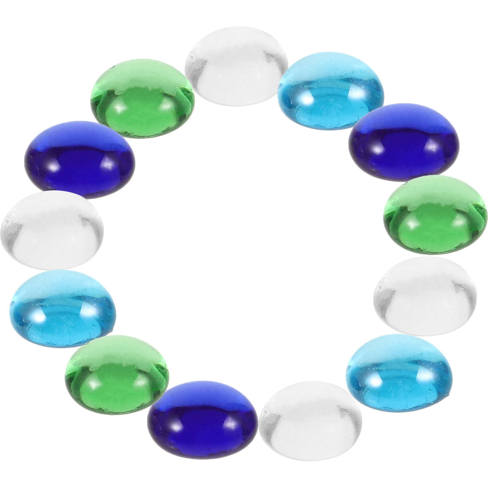 1Set Colorful Glass Beads Flat - Aquarium Fish In Pond 评论和价格