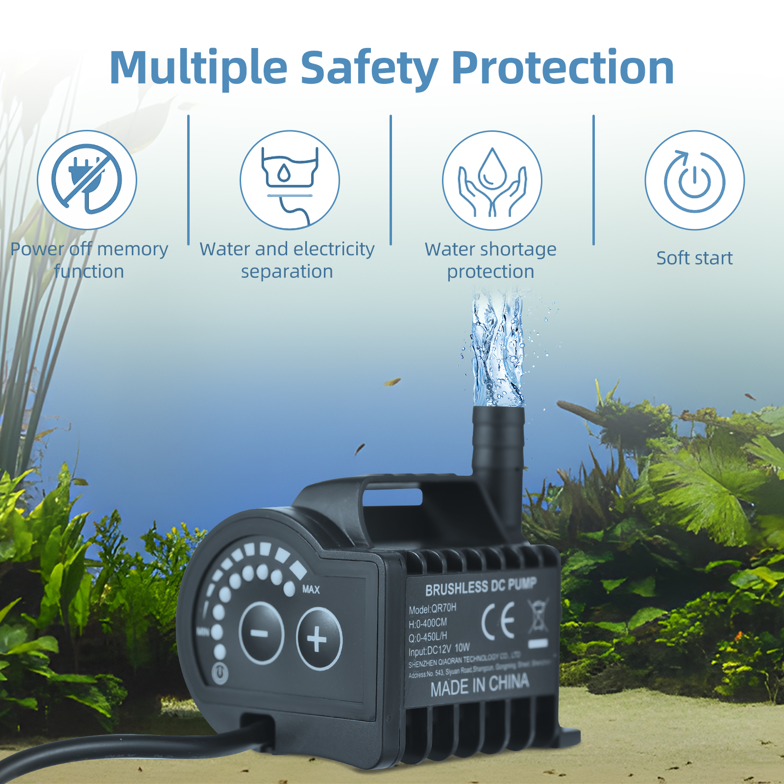 Submersible 12V Water Pump 8 L - Aquarium Fish In Pond 评论和价格