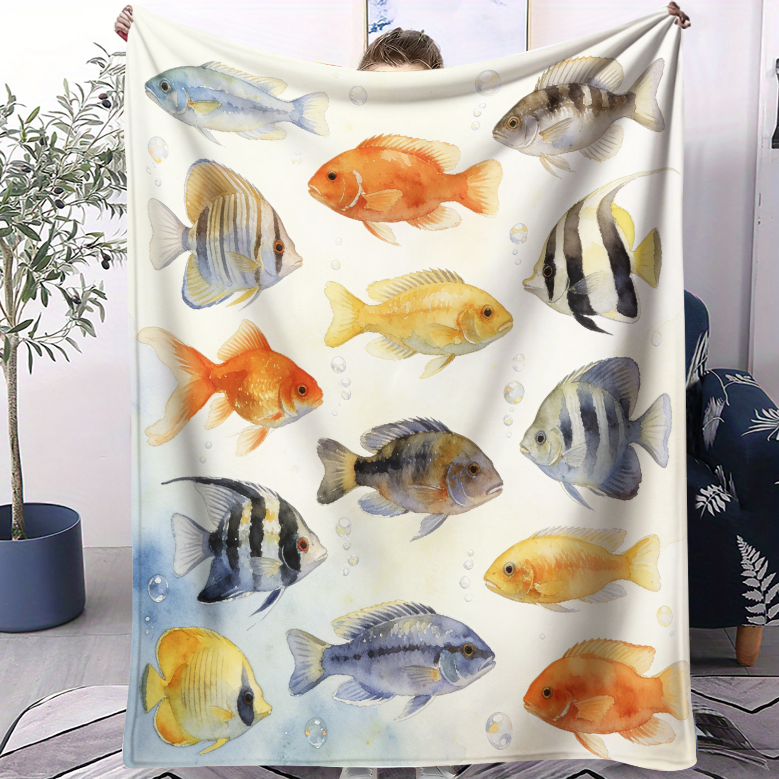 Watercolor Tropical Fish Portr - Aquarium Fish Variety 评论和价格