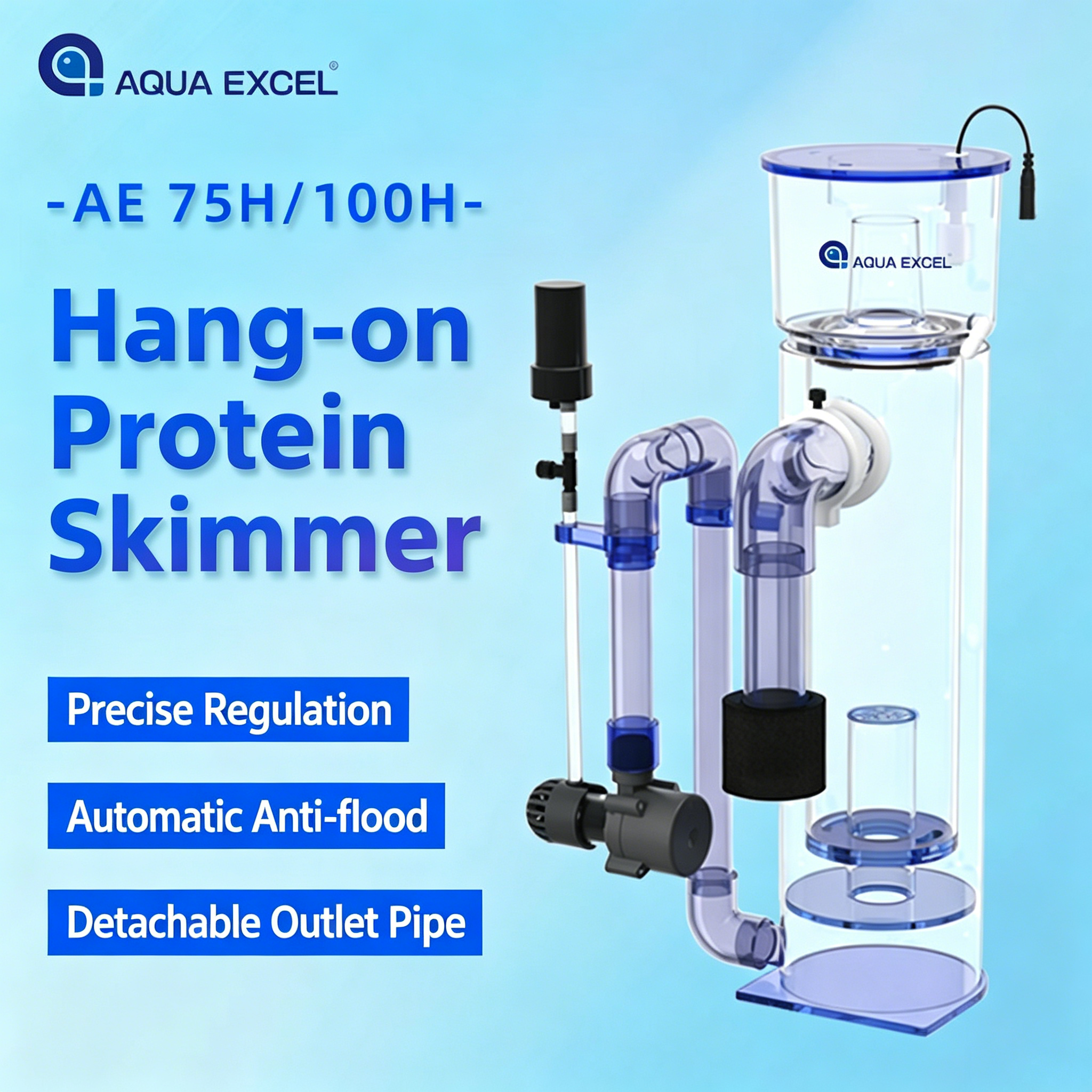 AQUA EXCEL AE-75H/100H Hang-on - Protein Skimmer Reef 评论和价格