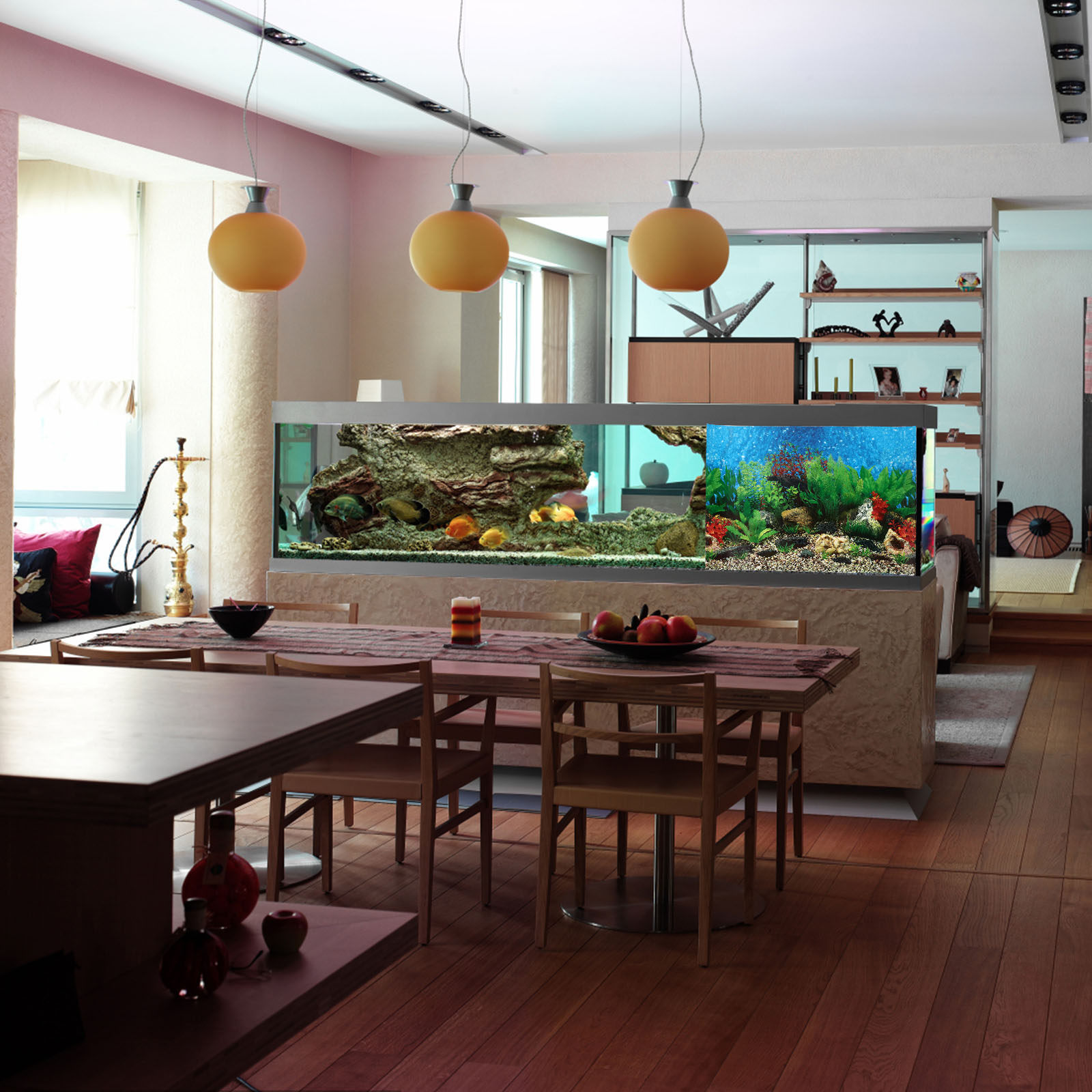 Aquarium Background Sticker Ad - Fish In Aquarium Picture 评论和价格