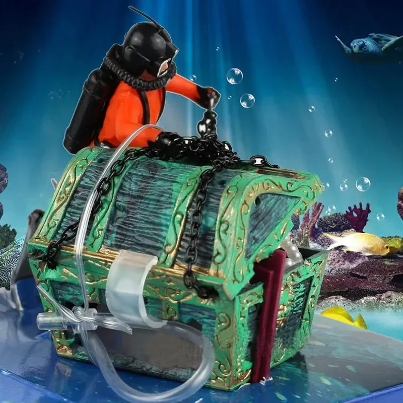 Resin Treasure Hunter Diver Fi - Aquarium Fish Price 评论和价格